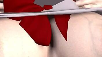 3d brunette asian with big tits squirts milk in pov