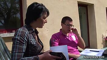 Busty French Housewife Takes Anal In Garden