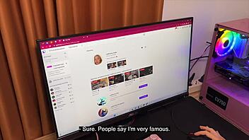 Blonde babe teases seductively on camera for viewer