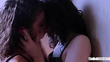 hairy lesbians kiss lick and squirt together