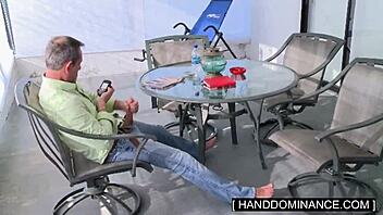 blondie strokes massive cock eagerly