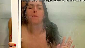 mature babe takes hard pounding in steamy shower