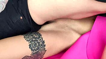 Skinny classmate in pink dress takes deep doggystyle pounding pov