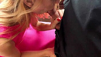 Skinny classmate in pink dress takes deep doggystyle pounding pov