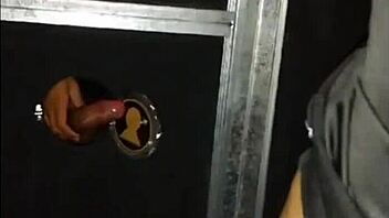 Redhead Slut Punished with Cocks in Gloryhole Then Creampied at Home