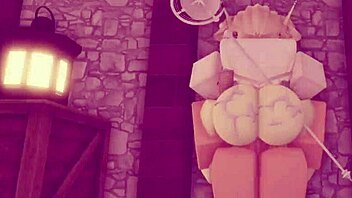 Roblox slut bent over for big cock three-way creampie