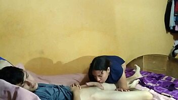 Brunette wakes me for deepthroat facefuck on small tits!