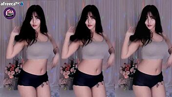 Cute Korean dancer performs interactive routine