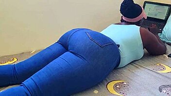 shy ebony freak rides big black cock in bed 🔥🍑