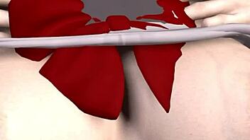 3d brunette asian with big tits squirts milk in pov