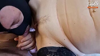 blindfolded wife bent over for horny doggystyle threesome cumshot