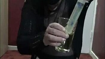 Crossdresser Mark Wright craves ass piss and cum taste