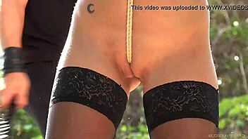 Should we punish this latex teen 18+ with rough bondage spanking?