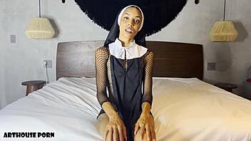 petite colombian nun squirts milking exotic cock dry