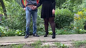 Curvy BBW Flashes Huge Tits in Pantyhose for Perverts