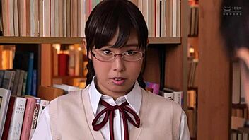Peeking At Busty Japanese Classmate's Naughty Library Temptations Exposed