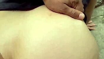 Rough anal creampie tight asshole girlfriend forest public homemade