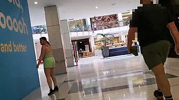 trashy kiwi slut flashes pussy at mall and busy street