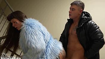 we got spied fucking in entrance so moved home for rough juicy pussy pounding screams