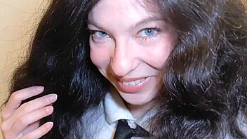 hesitant schoolgirl bends over for big cock pounding creampie