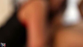 French slut in tight black satin dress rims blows and fucks pov