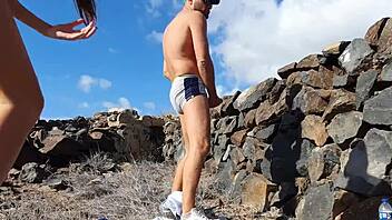 yoya grey risky outdoor vacation doggystyle with cute brunette teen