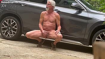 Nakedman15 strokes cock public orgasm flashing pussy?