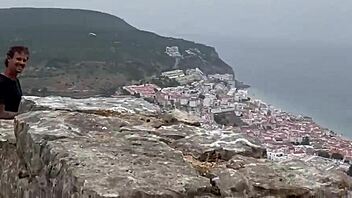 brazilian couple rips clothes for curvy public castle sex