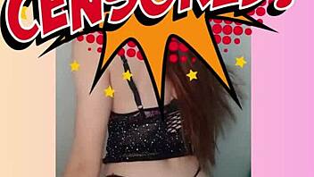 Stunning Redhead Megan Fires Up Sheer Strip Tease Seduction