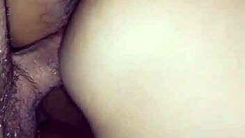 close-up view of mature hairy woman in bedroom