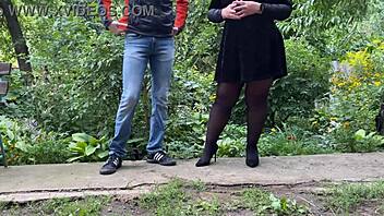 Curvy BBW Flashes Huge Tits in Pantyhose for Perverts