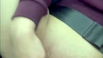 Juicy German milf masturbates shaved pussy in car ride 🚗💦