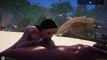 Curvy white milf Alissa battles big black cock Locu on beach