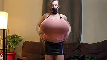 shanneltrav bounces her massive trans boobs everywhere