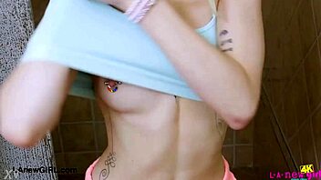 picture perfect blonde milf steps out of shower for steamy photoshoot casting 😘🛁