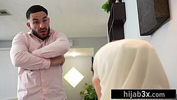 Arab teen rides big cock after deepthroat lesson