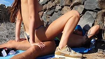 yoya grey risky outdoor vacation doggystyle with cute brunette teen