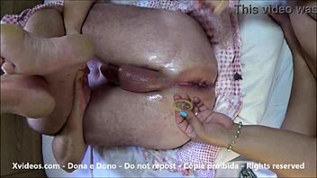 hubby bends over ass wrecked by wife's massive strapon domination!