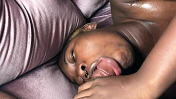 harveyxbush and emris take turns pounding wet sarah's pussy on couch till multiple squirting orgasms