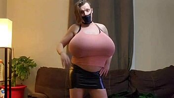 shanneltrav bounces her massive trans boobs everywhere