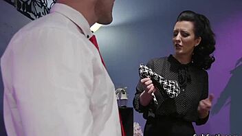 this femdom babe makes her guy sniff feet before anal pounding his ass