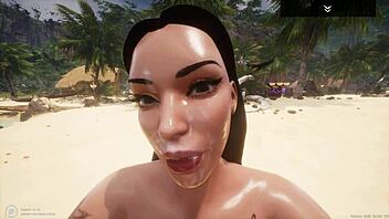 Curvy white milf Alissa battles big black cock Locu on beach