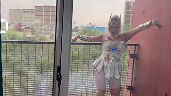 Curvy Latina Milf Overwhelmed by Muscled Hero's Huge Cock