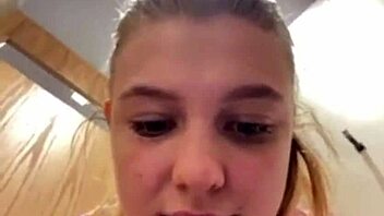 Teen Fingers Shaved Pussy to Public Orgasm Close-Up!