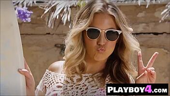 petite blonde chanel elle strips bikini showin beautiful booty