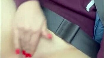 Juicy German milf masturbates shaved pussy in car ride 🚗💦