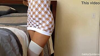 gabby quinteros teases in sexy dress with wet pussy play