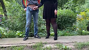 Curvy BBW Flashes Huge Tits in Pantyhose for Perverts