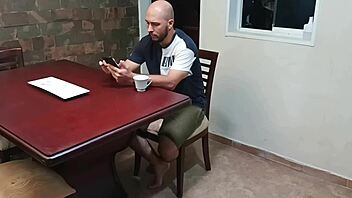 two roommates get creative alone at home