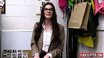spoiled shy petite teen thief caught stealing clothes in office 😈🍑